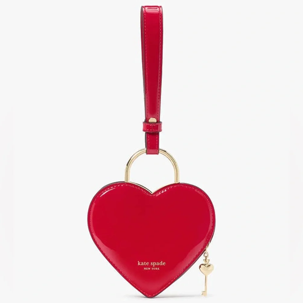 NWT-Kate Spade-Key To My Heart❤️Wristlet-Cherry Rouge-Patent Leather-$128